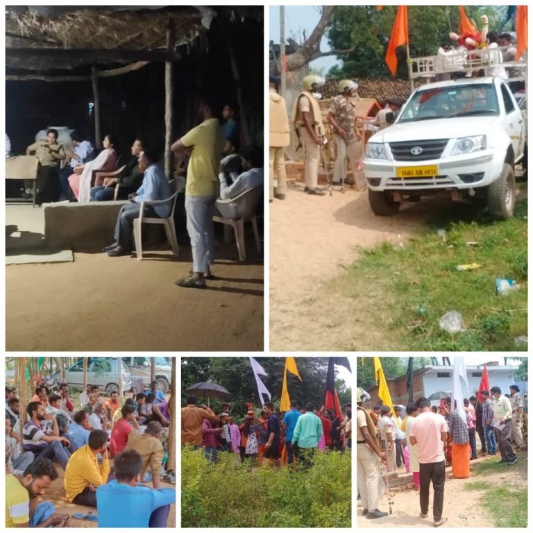 पुलिस और प्रशासन तिर्रा पहुंचा जल्द ही विवाद सुलझाने के प्रयास