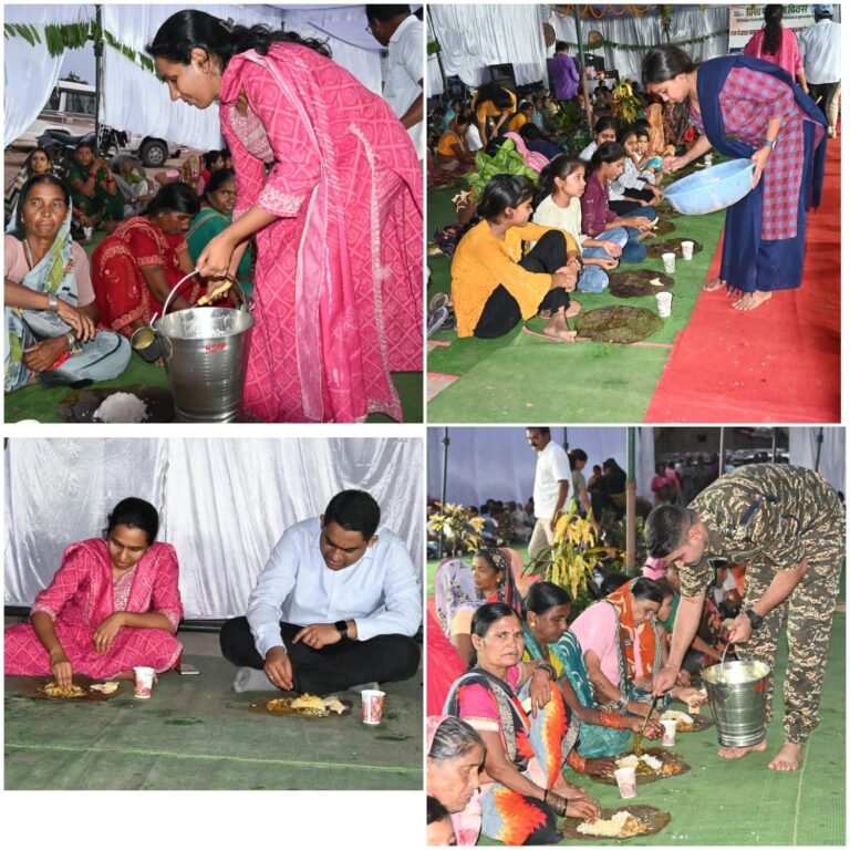 परसतराई के ग्रामीणों ने कलेक्टर सहित जिले के अधिकारियों के साथ किया रात्रि भोज