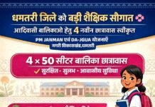 धमतरी जिले को बड़ी शैक्षिक सौगात: आदिवासी छात्राओं हेतु 4 छात्रावास स्वीकृत