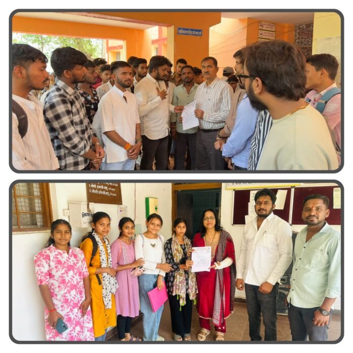 nsui-protest-dhamtari NSUI protest in Dhamtari student union election demand