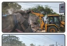 धमतरी में रेलवे की बड़ी कार्रवाई: स्टेशन क्षेत्र में चला बुलडोजर, दुकानों से हटाया गया कब्जा