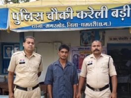 चाकू लहराकर दहशत फैलाने वाला युवक चंद मिनटों में हुआ गिरफ्तार