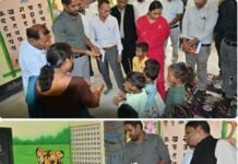 बच्चों की मुस्कान के बीच कलेक्टर ने जाना शिक्षा और पोषण का हाल