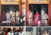 अवैध शराब कारोबार पर धमतरी पुलिस का बड़ा प्रहार, 5 आरोपी गिरफ्तार