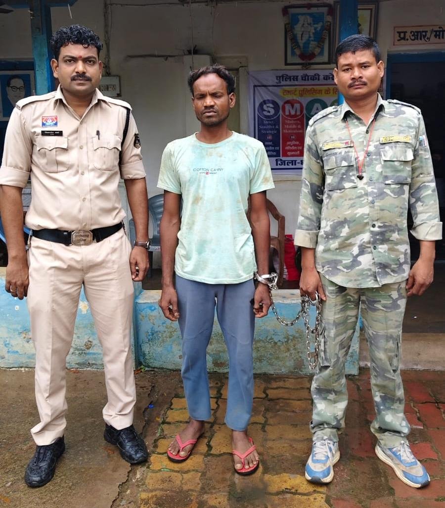 crime धमतरी में हथौड़ी से जानलेवा हमला करने वाले आरोपी को गिरफ्तार किया