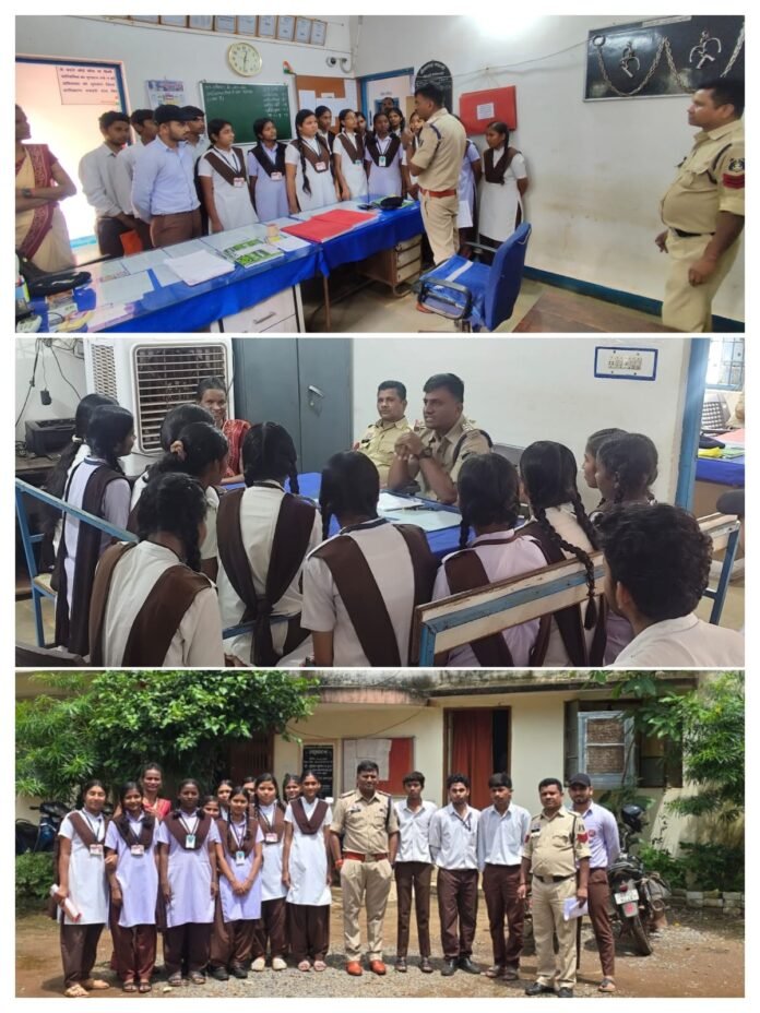 रूद्री थाने और कंट्रोल रूम पहुंचकर पुलिसिंग समझे स्कूली बच्चे